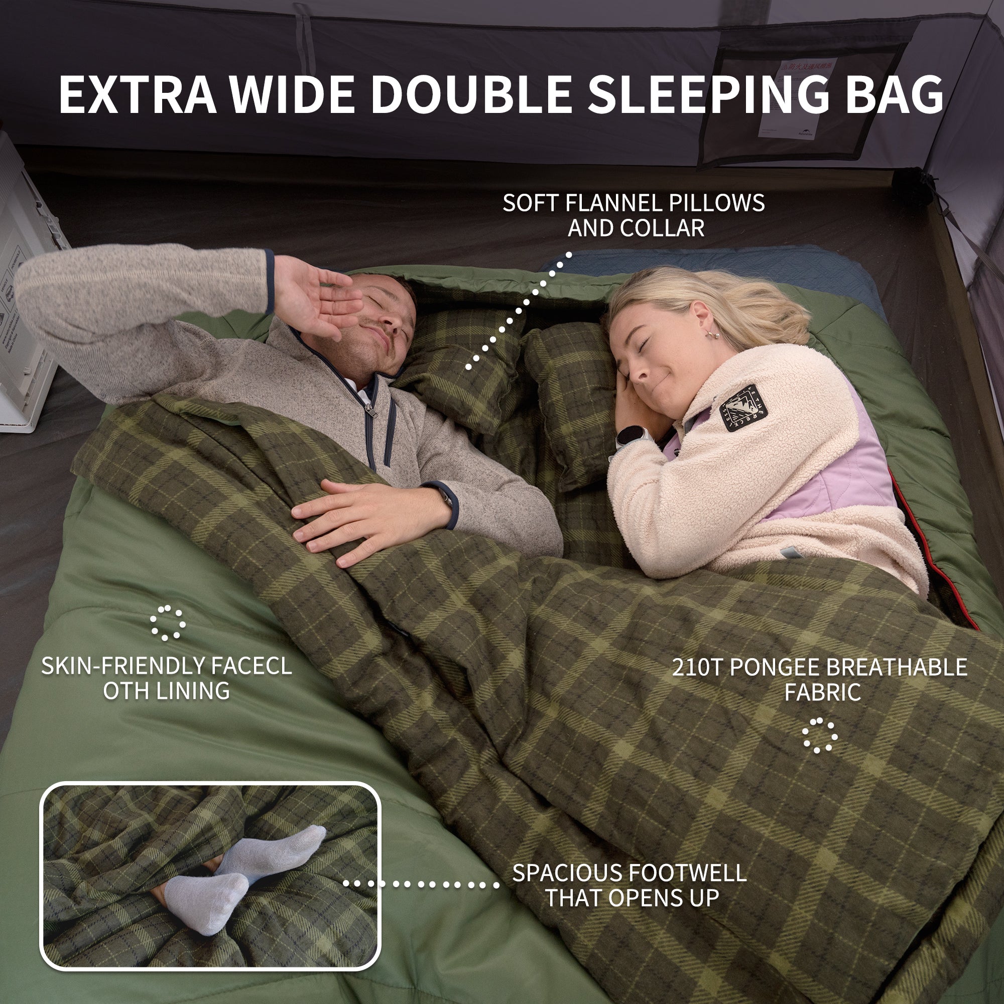 Naturehike AutumnField sac couchage double synthétique 6°C 2 pers