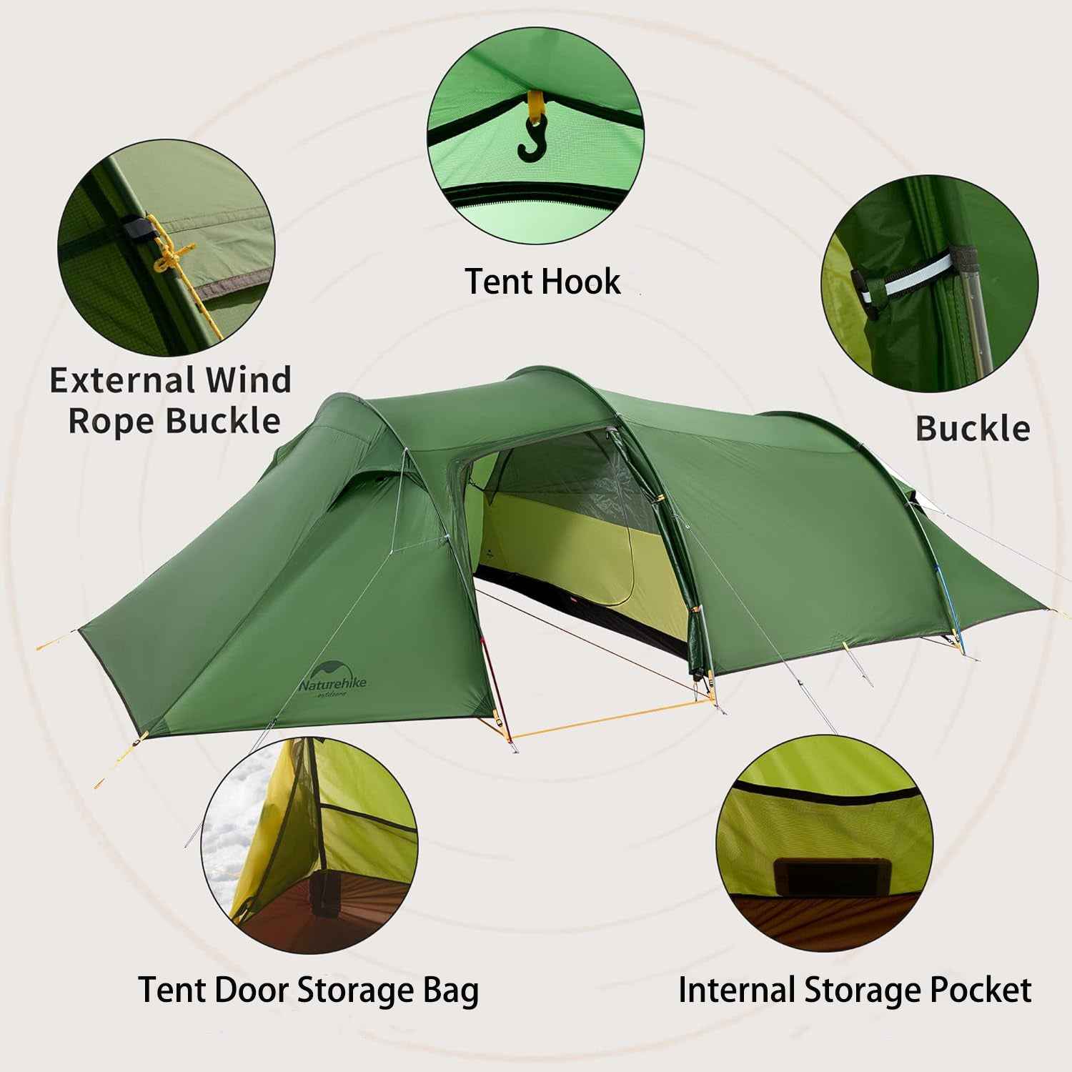 Naturehike Opalus 3 tente tunnel 4 saisons 3 personnes