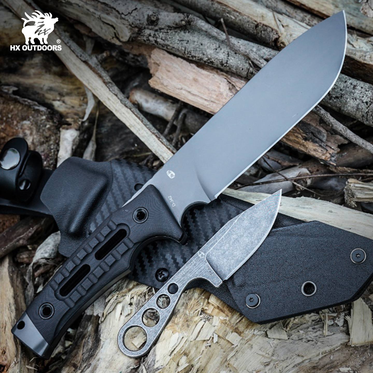 HX Rock Apex Pro D-342 couteau fixe lame DC53 manche noir
