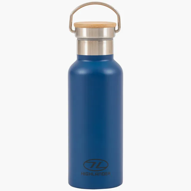 Highlander Campsite Gourde Isotherme 500ml Bleue Inox