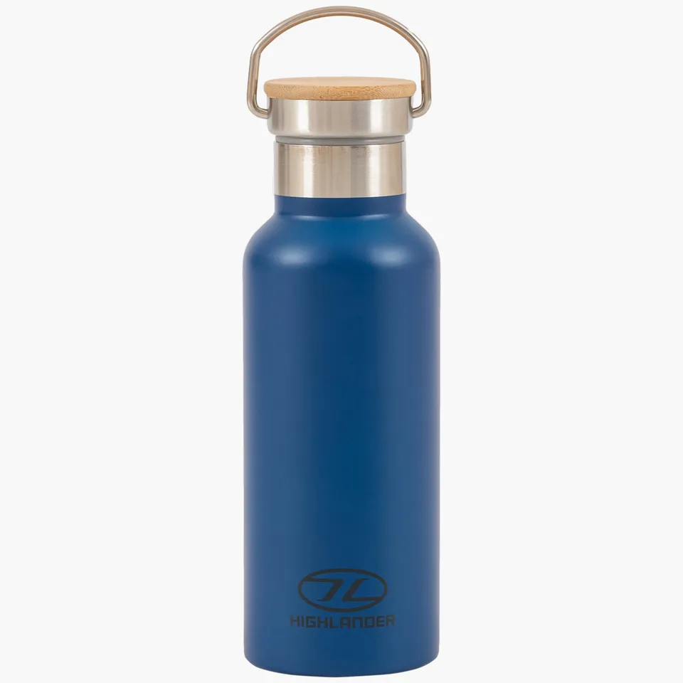 Highlander Campsite Gourde Isotherme 500ml Bleue Inox