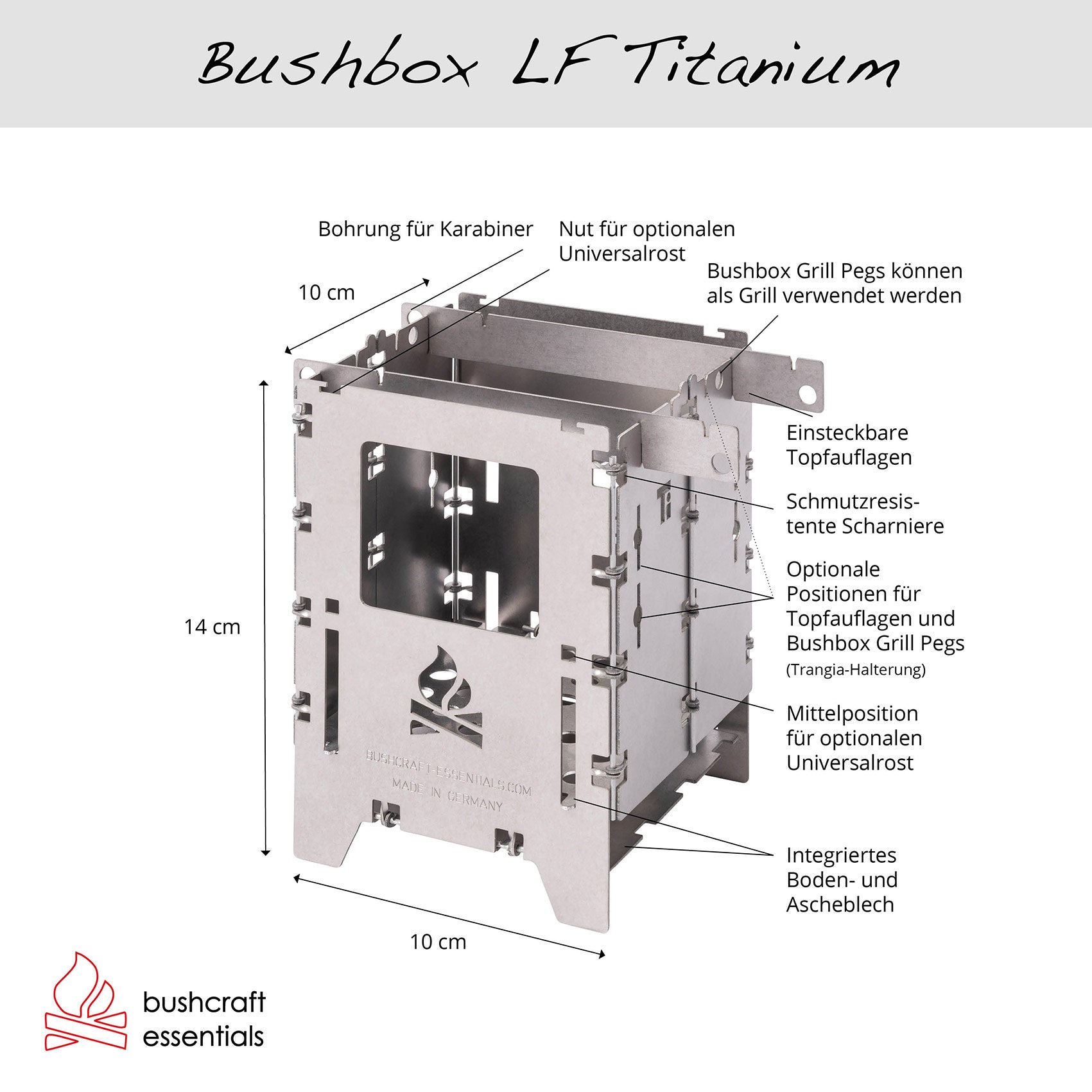 Bushcraft Essentials Bushbox LF Titanium Premium Set réchaud titane