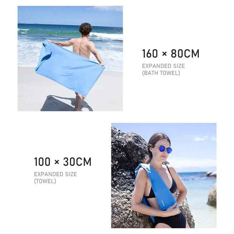 Naturehike NH20FS009 serviette sport bleue L 160x80cm