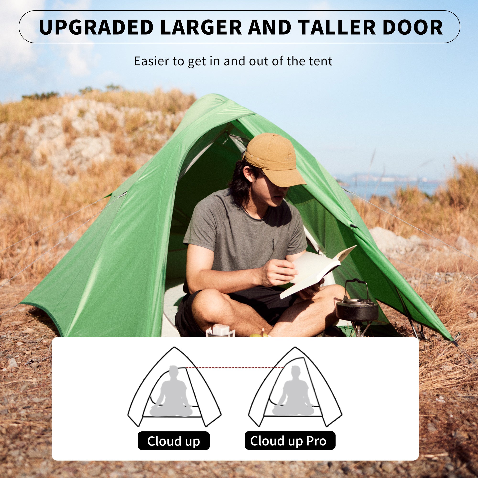 Naturehike Cloud Up Base tente rando 1 personne verte