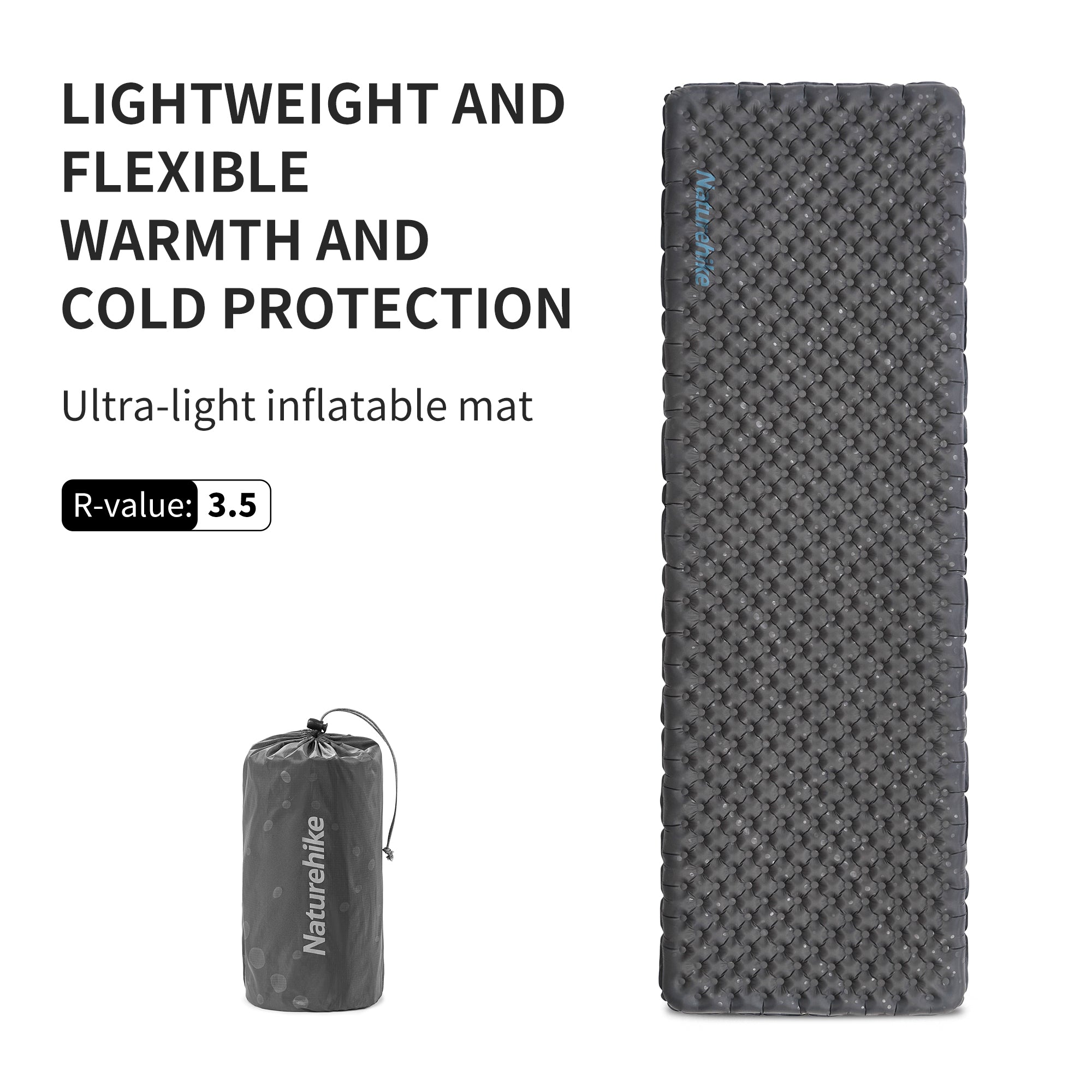 Naturehike TuYe R3.5 matelas gonflable 183×58 cm vert