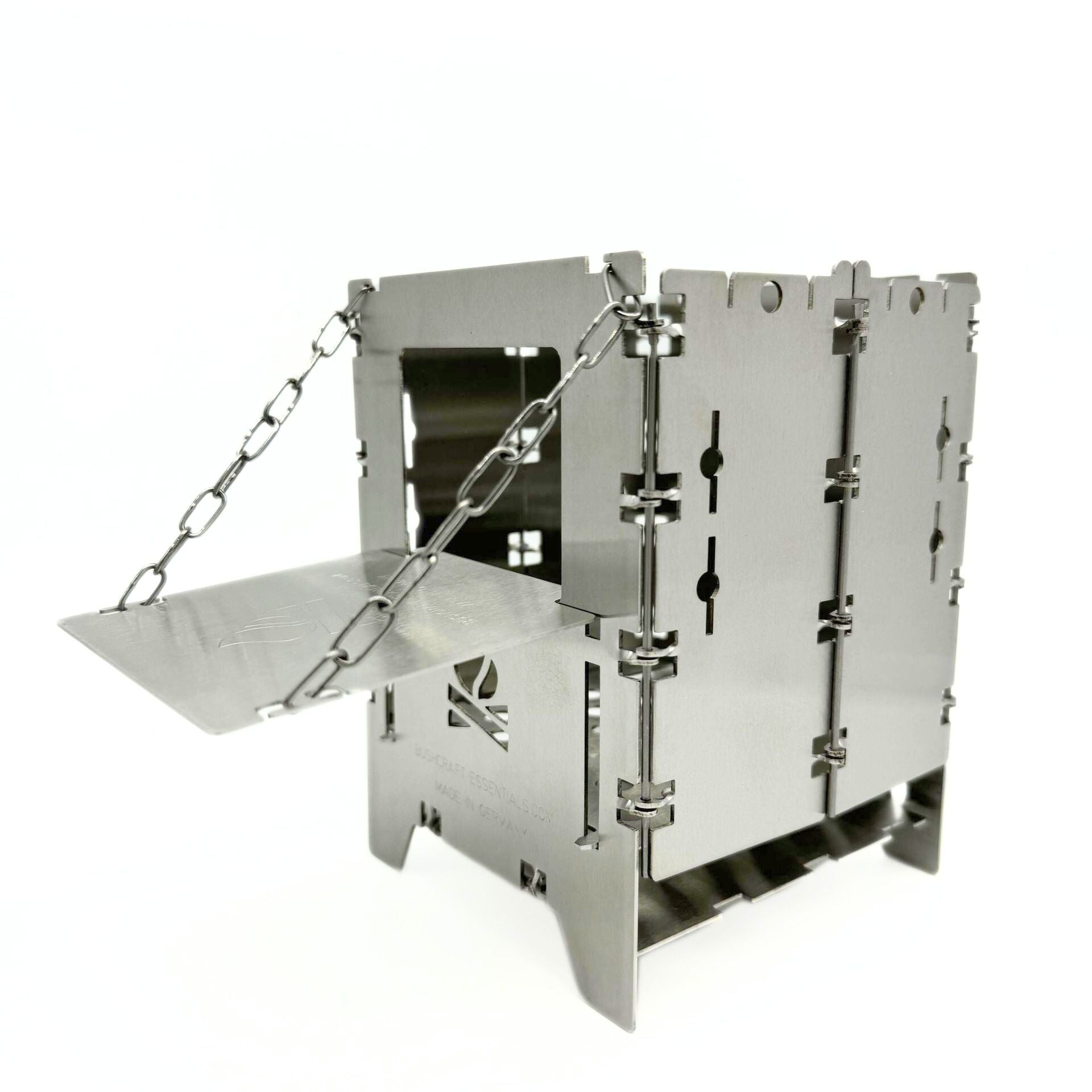 Bushcraft Essentials Bushbox LF rampe à bois réchaud inox