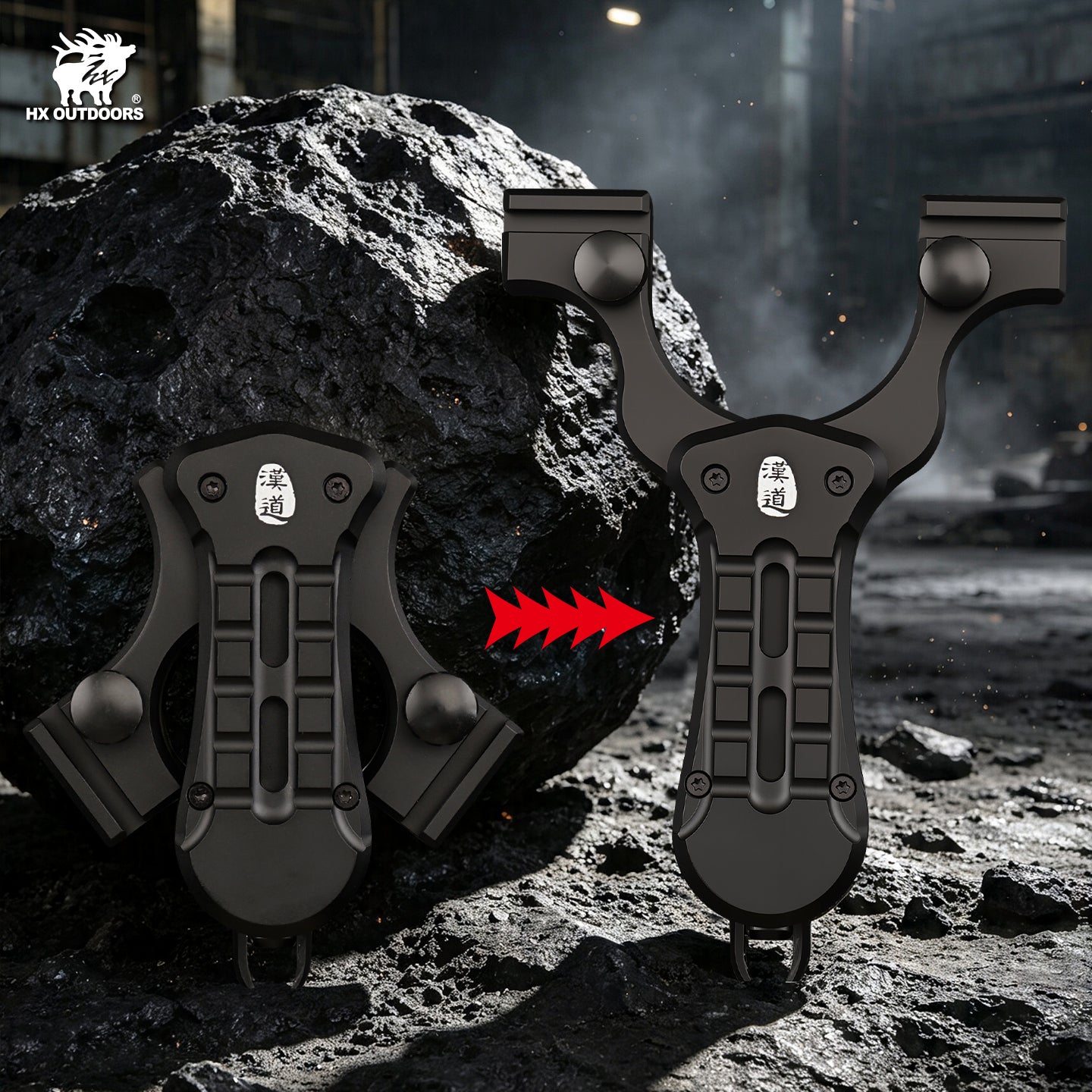 HX Accurion EDC-112B lance-pierre pliant noir