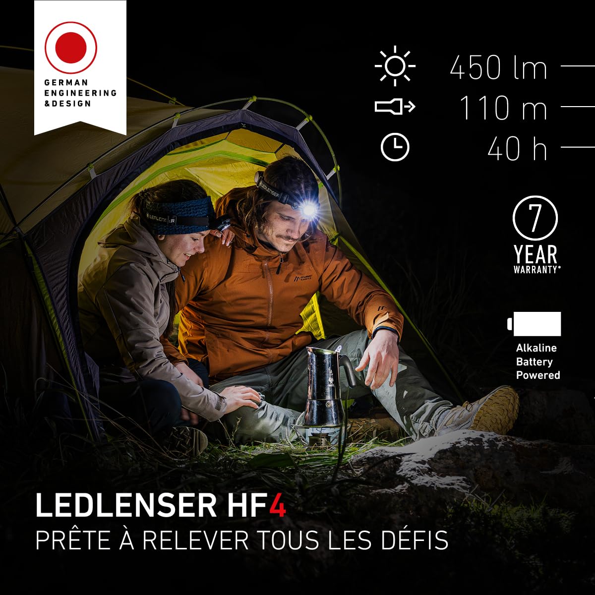 Ledlenser HF4 lampe frontale bleue 450 lm 110 m IP67