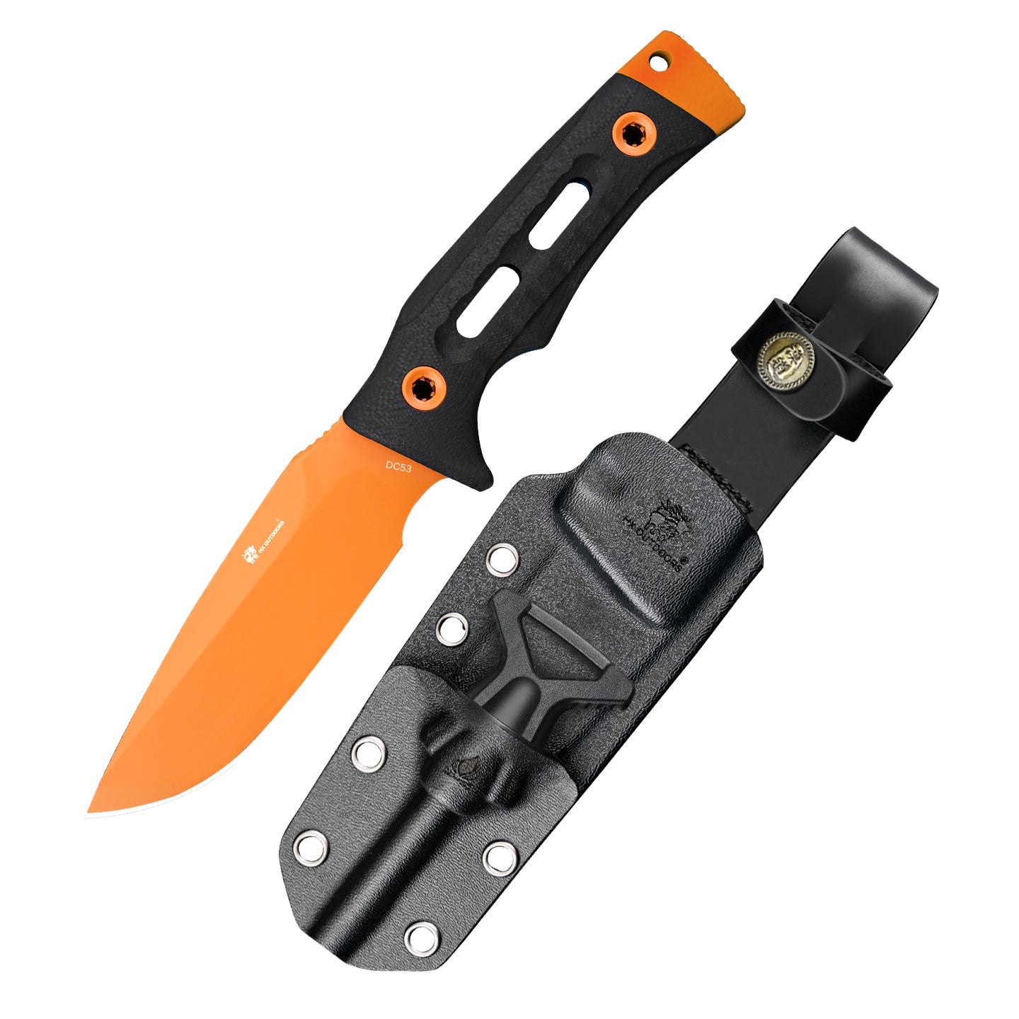 HX Rock Apex TD-18C couteau fixe DC53 22,5 cm lame orange