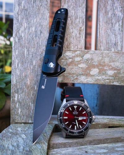 HX Dark Master ZD-112B couteau pliant D2 noir G10 80 mm