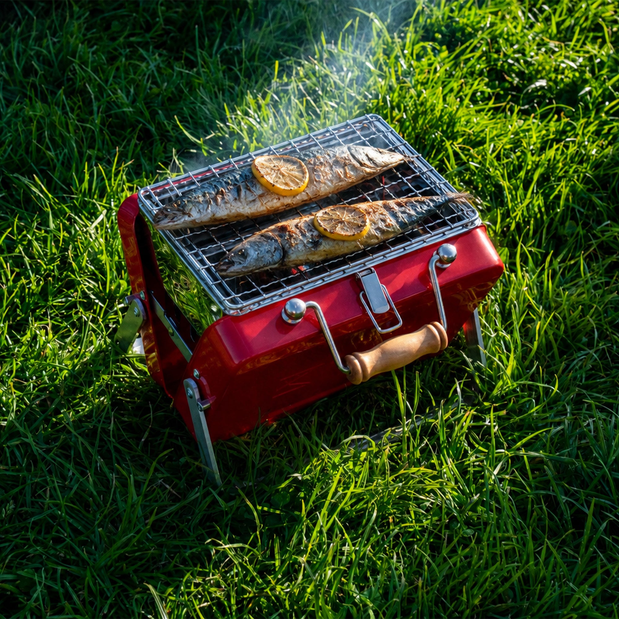 Highlander Kenluck Mini Grill barbecue charbon 750 g rouge