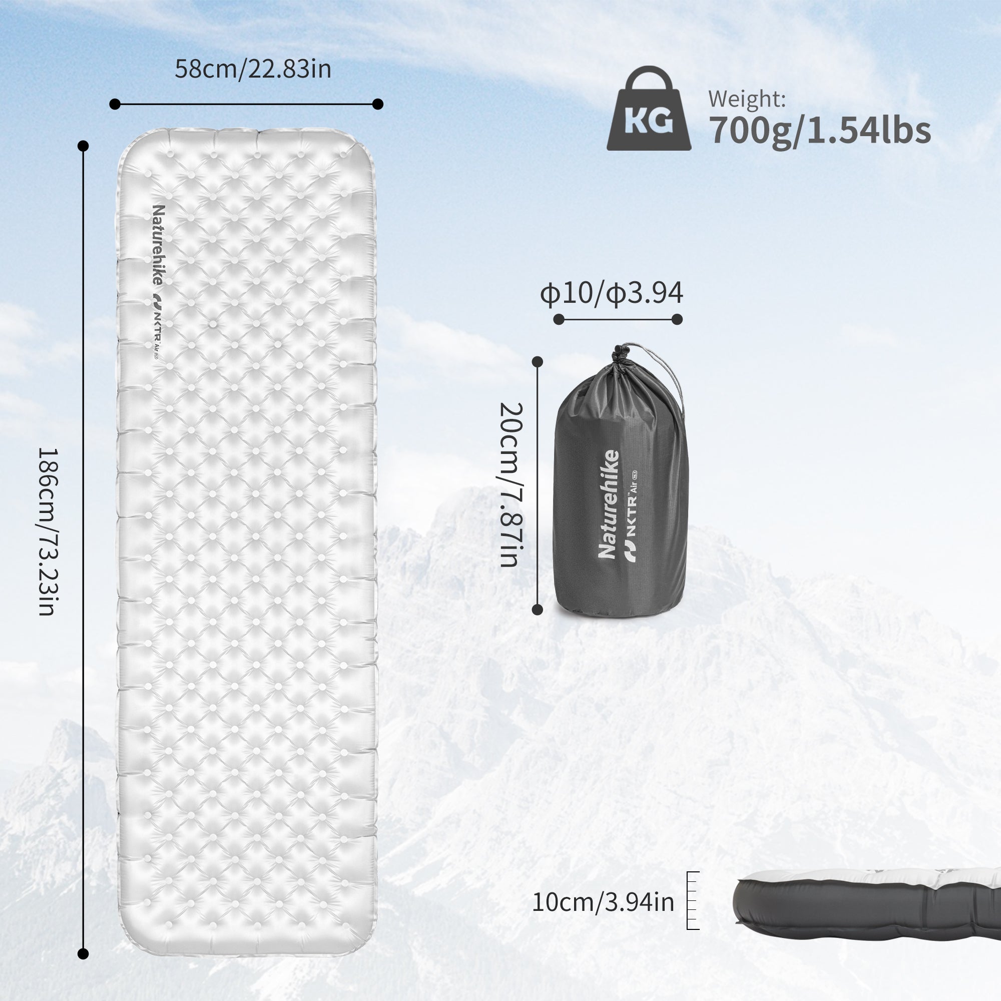 Naturehike TuYe R6.5 matelas gonflable hiver 1 personne