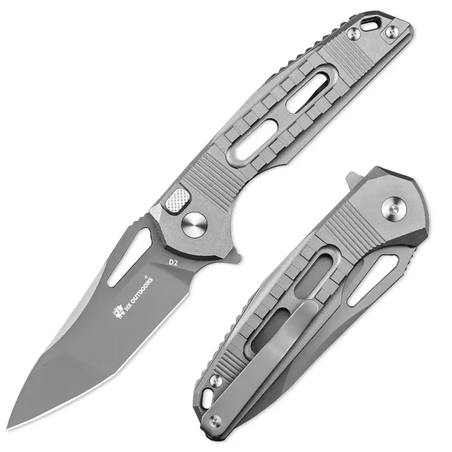 HX Rock Onyx ZD-104A-S couteau pliant lame D2 manche alu gris
