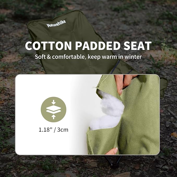 Naturehike SeaStar chaise camping rembourrée verte basique
