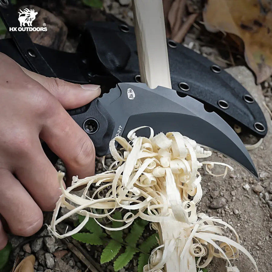 HX Outdoors Shadowfang D-317 couteau fixe DC53 noir
