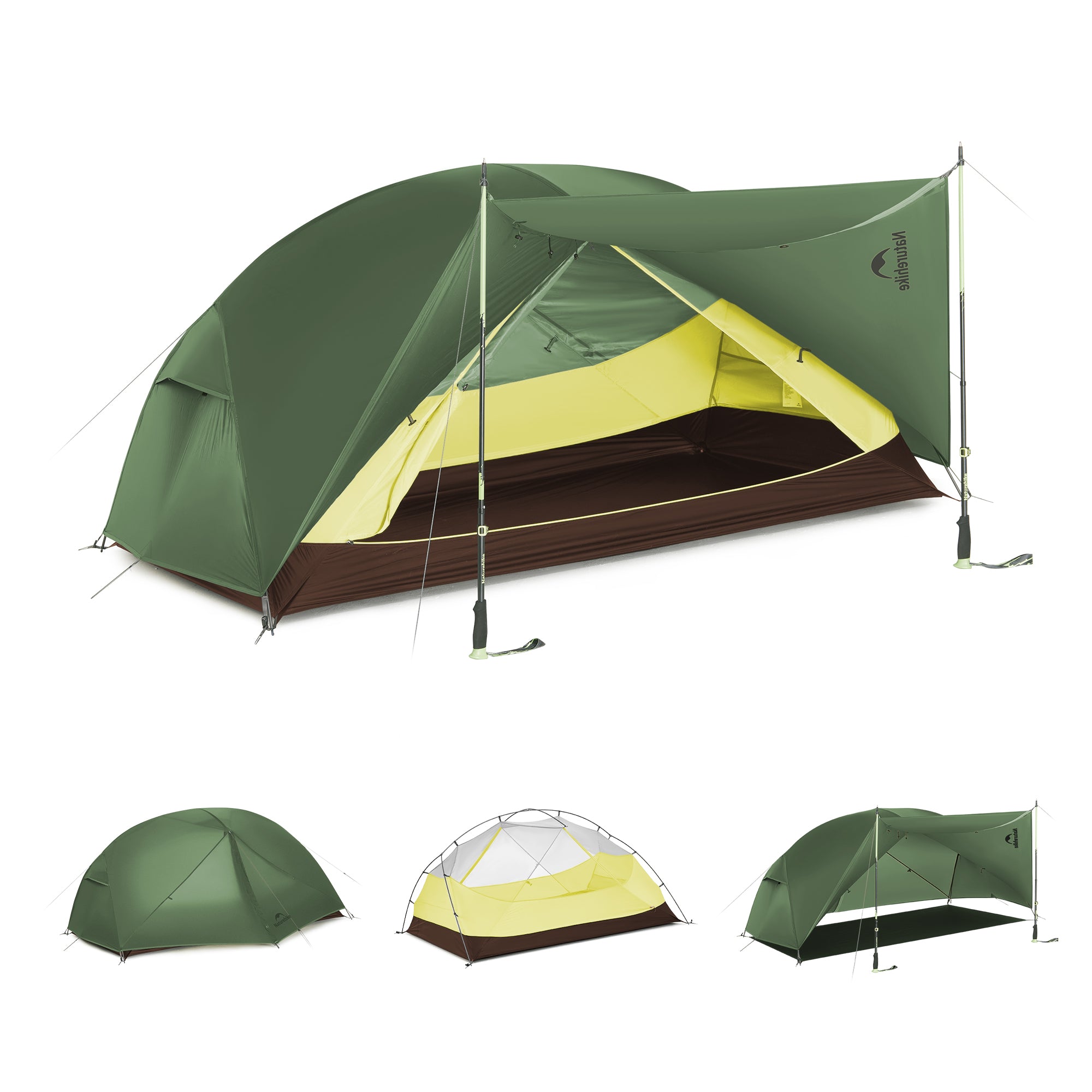 Naturehike Mongar Base tente randonnée 2 personnes verte PU3000