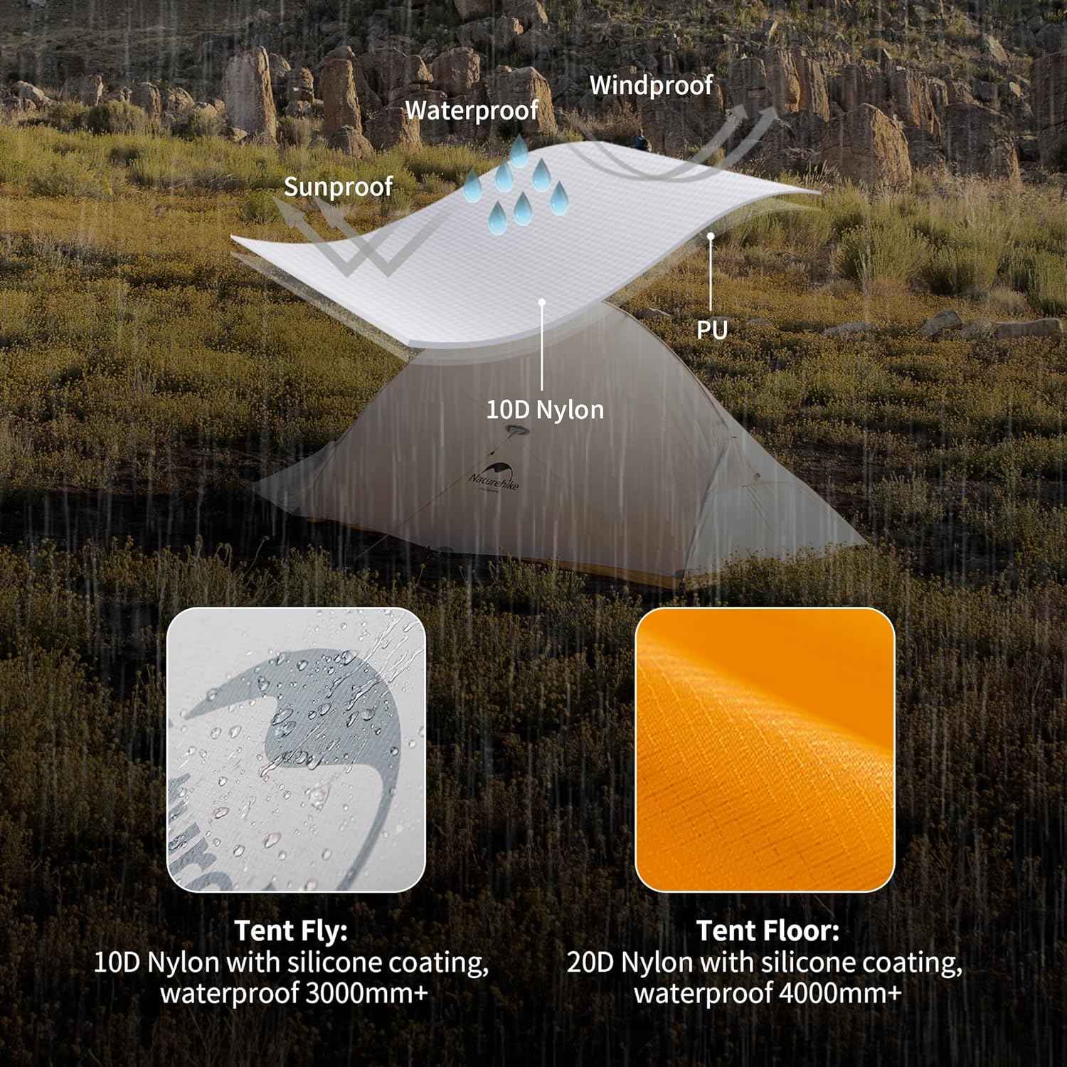 Naturehike Cloud Up EXT tente camping 2 places 1,34 kg