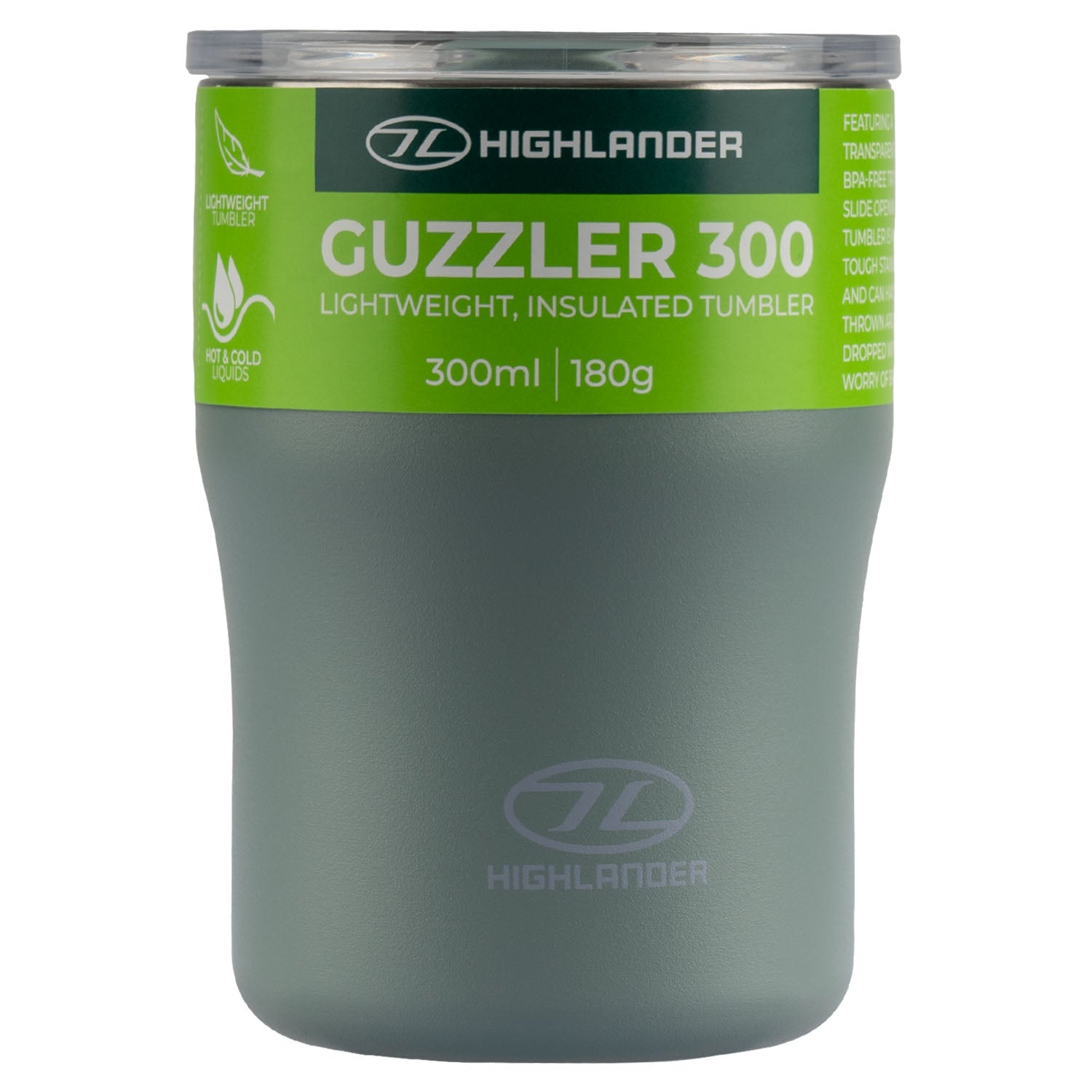 Highlander Guzzler 300 Gobelet Isotherme Inox 300ml Vert Ardoise