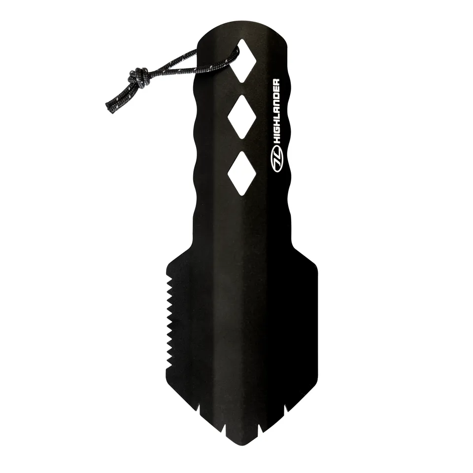 Highlander Arrow Trowel pelle camping aluminium noire