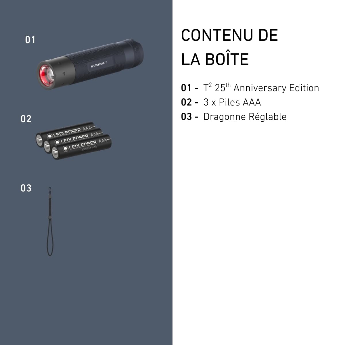 Ledlenser T2 lampe torche 240 lm bleu foncé