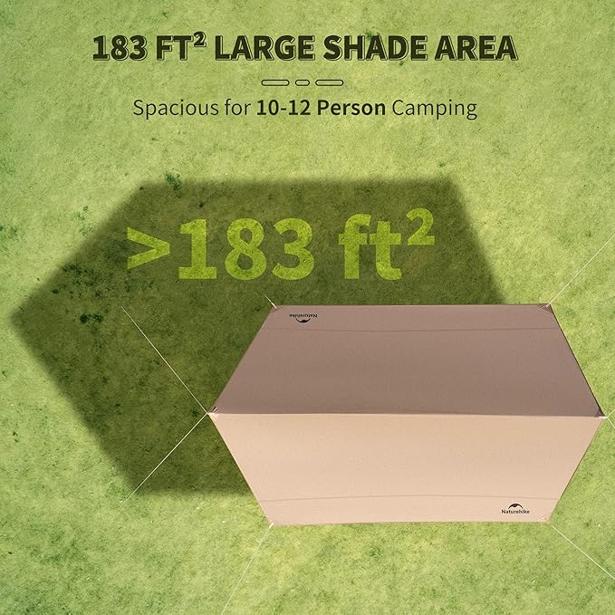 Naturehike Cloud Skies Lite auvent camping M hexagone noir