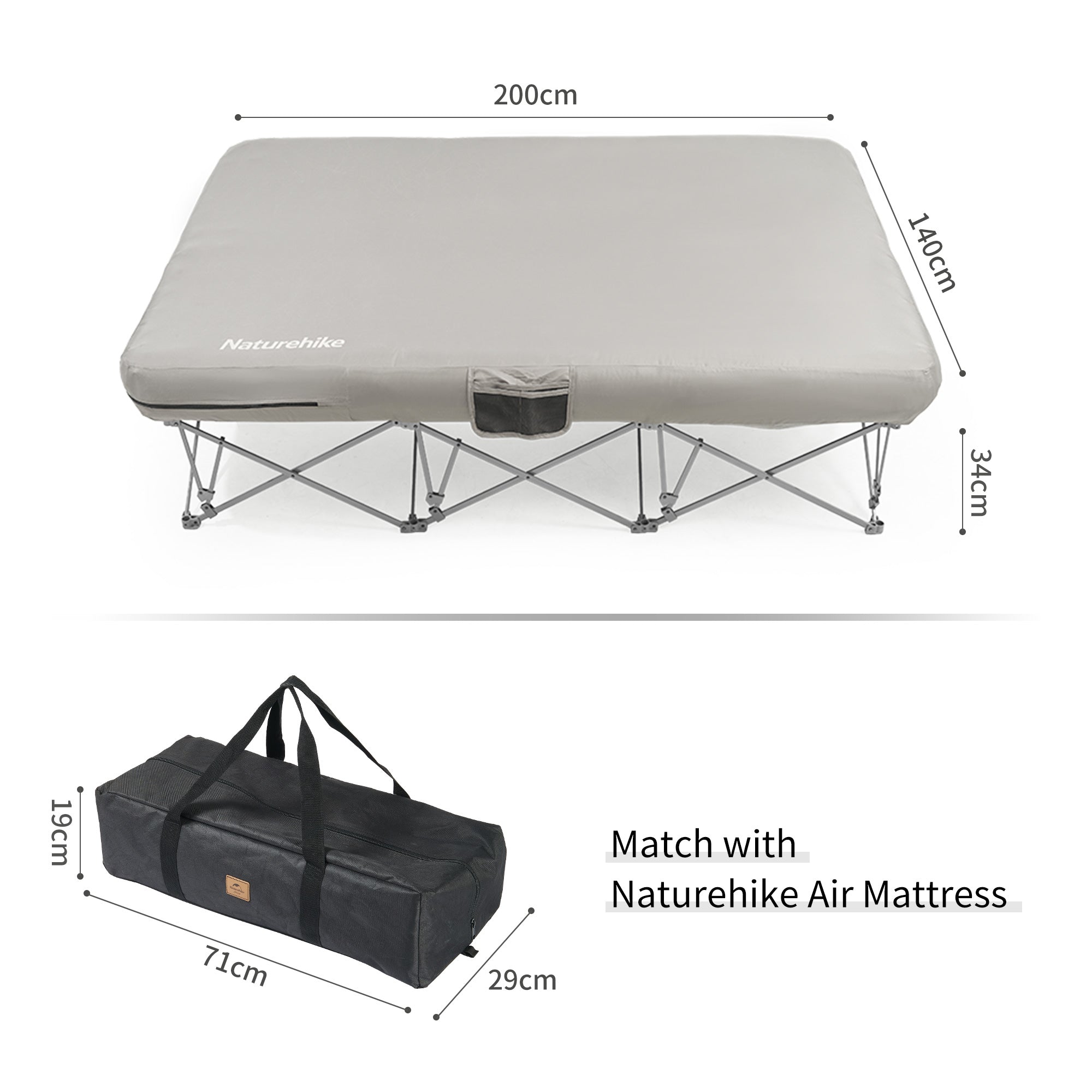Naturehike ShiYe XJC13 lit de camping double 200×140 cm