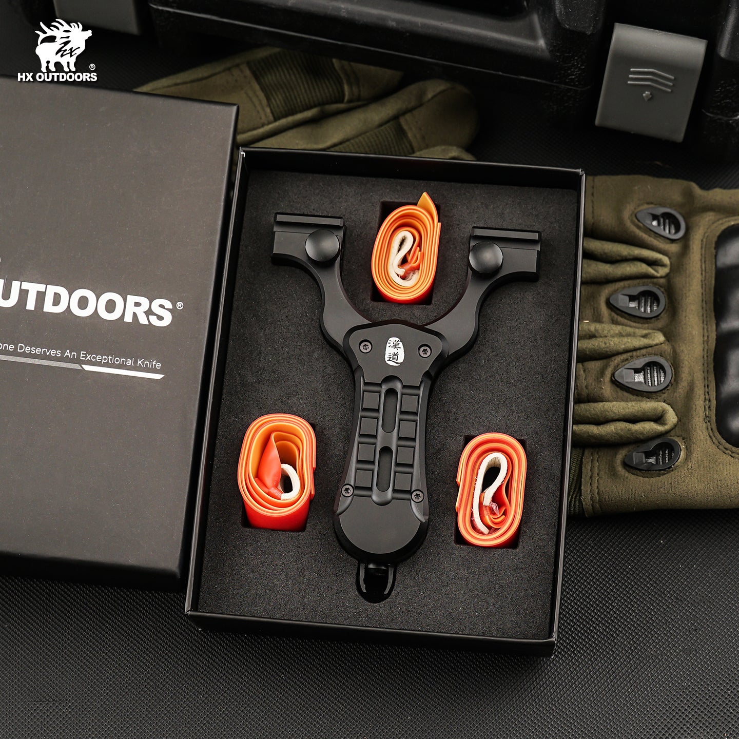 HX Accurion EDC-112B lance-pierre pliant noir