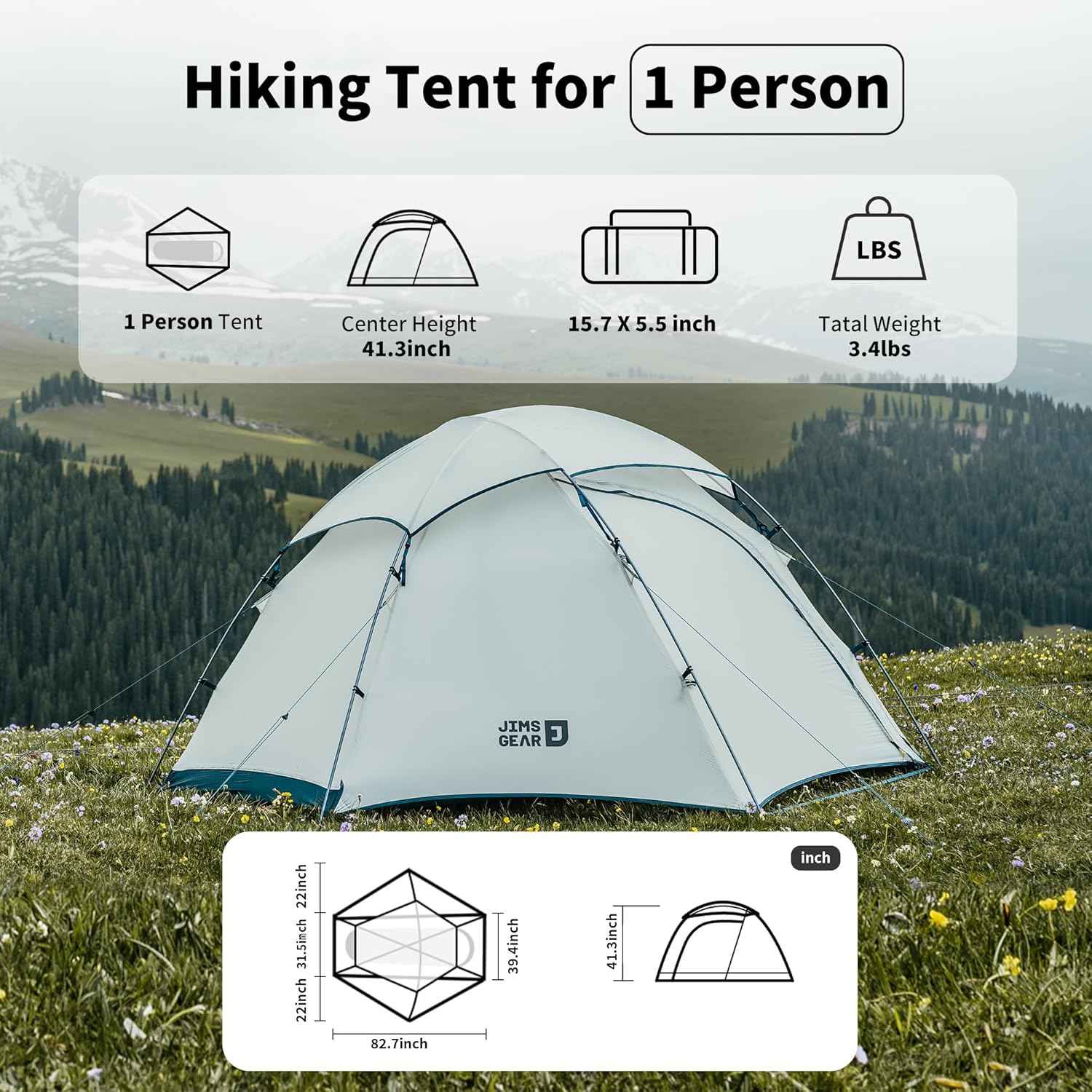 Naturehike JIMS tente 1 personne 4 saisons ultralégère