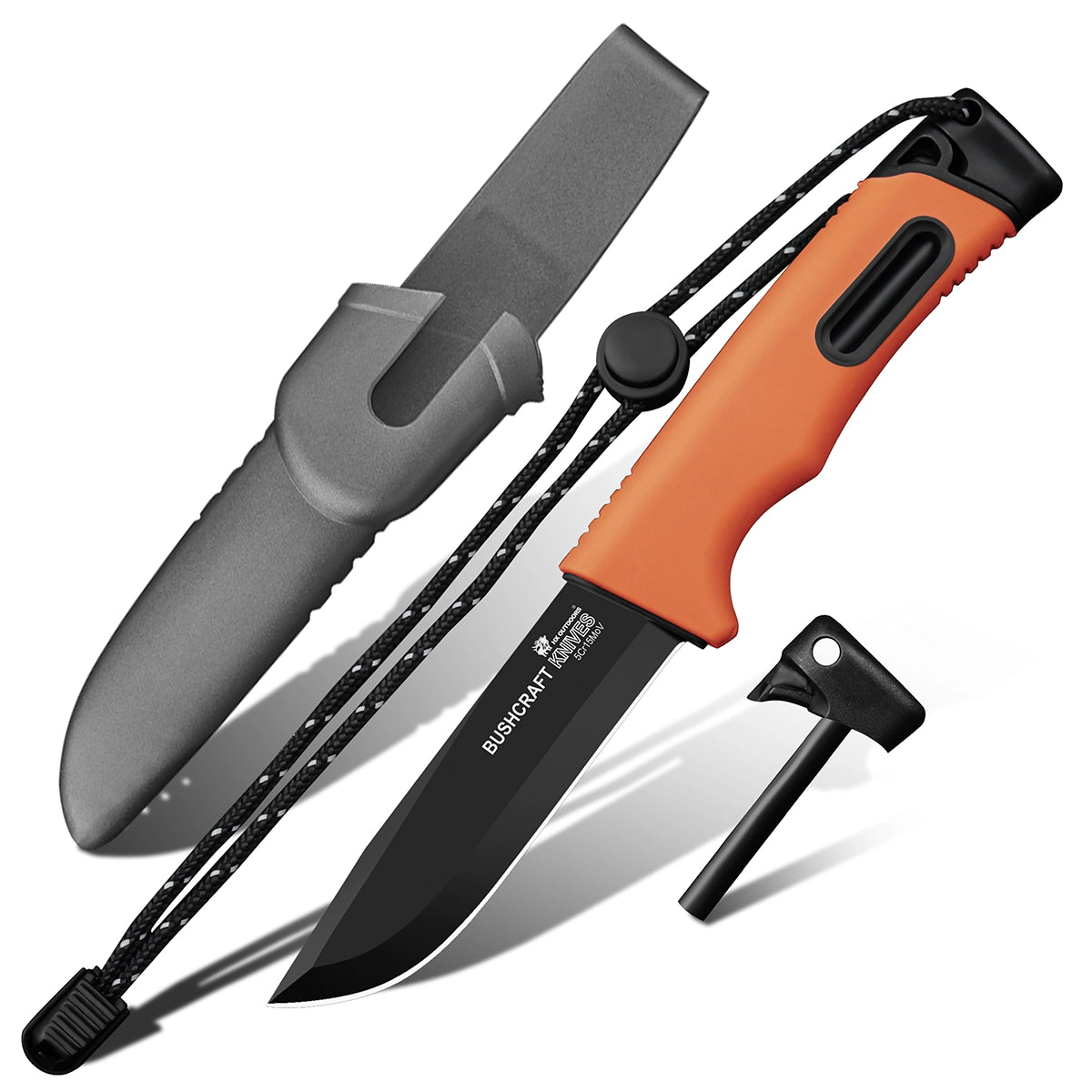 HX Survival Master TD-21F couteau fixe 95 mm orange