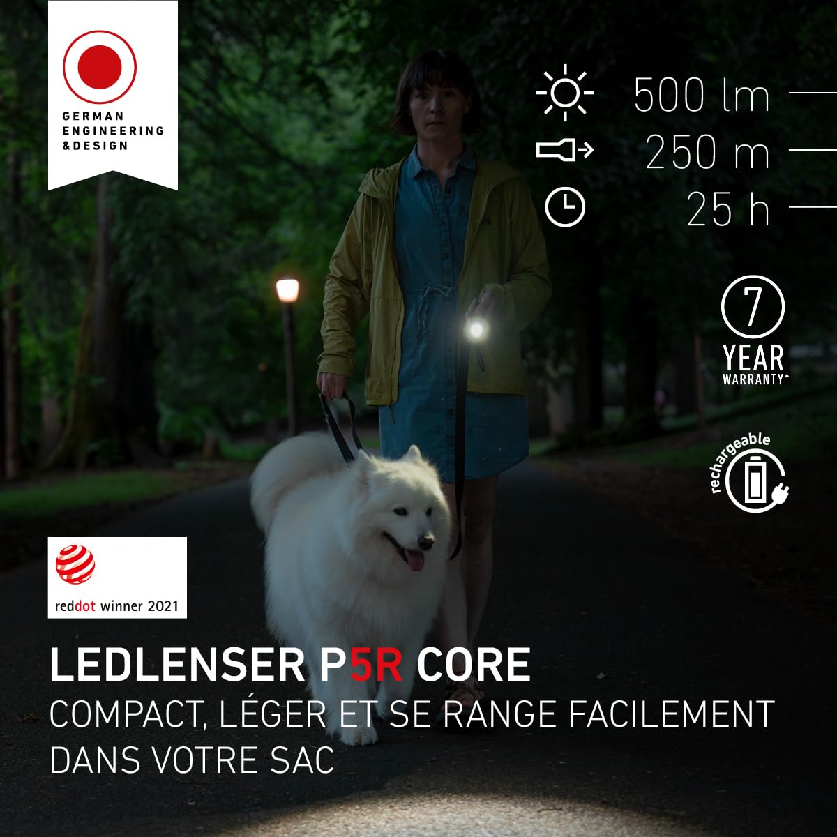 Ledlenser P5R Core lampe torche rechargeable 500 lm 250 m
