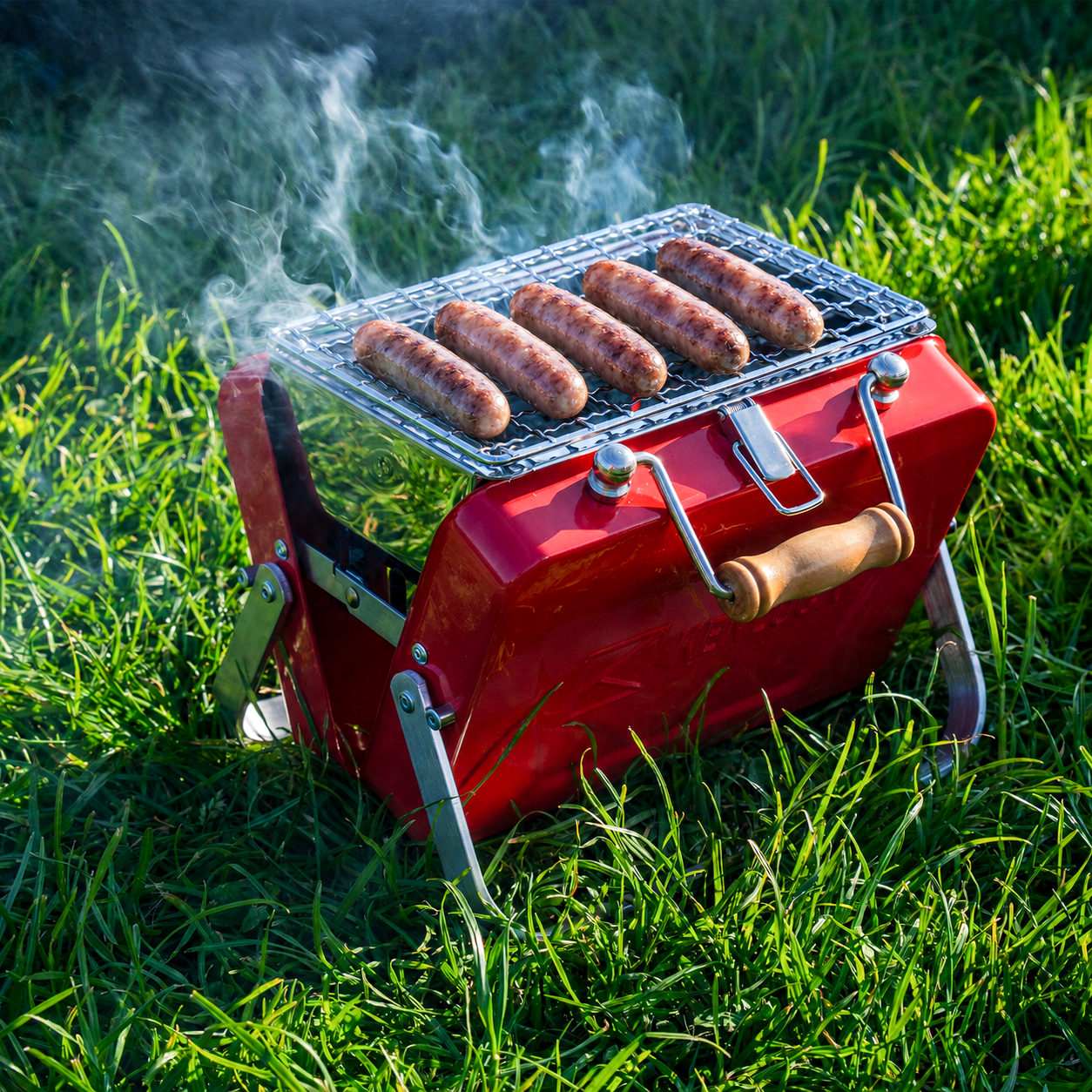 Highlander Kenluck Mini Grill barbecue charbon 750 g rouge
