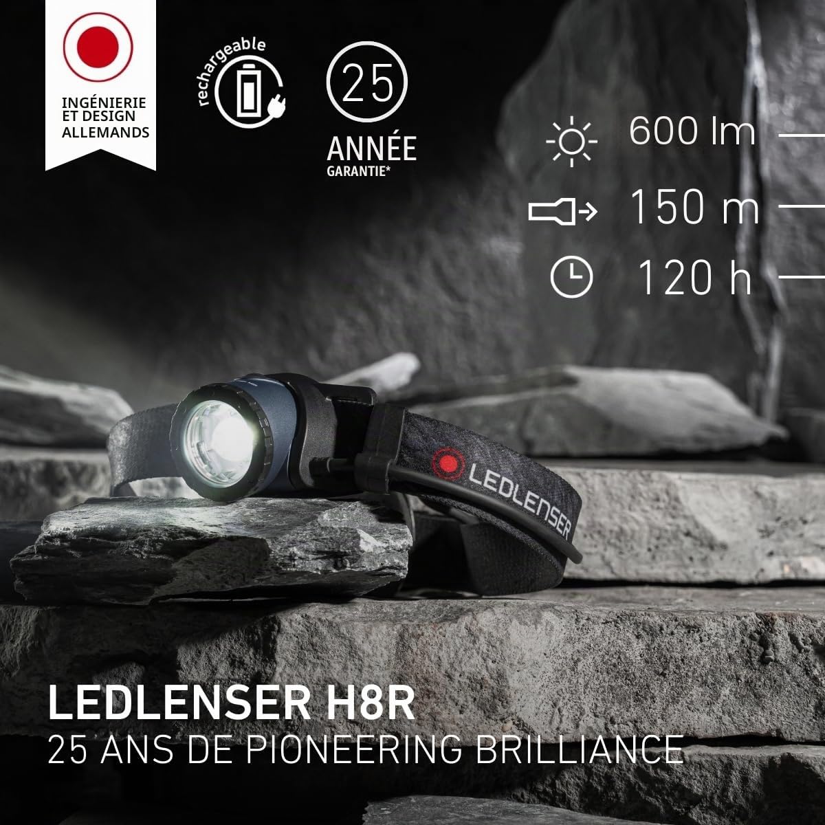 Ledlenser H8R H-Series Lampe Frontale 600lm Bleu