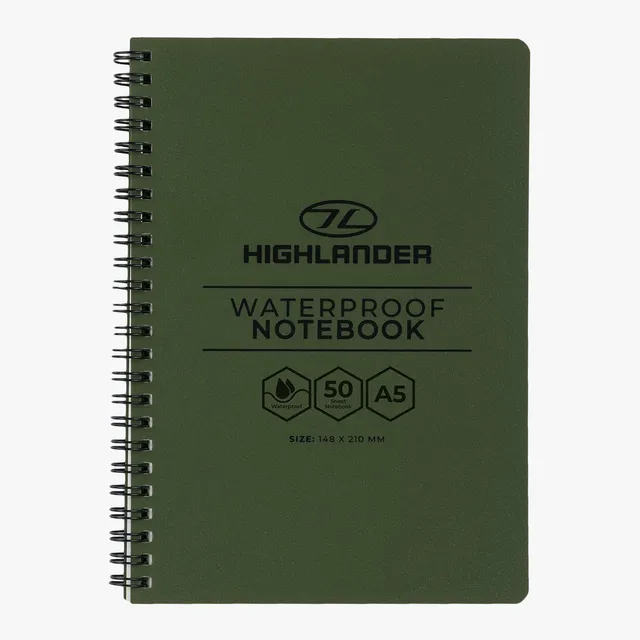 Highlander Travel Essentials carnet étanche A5 olive