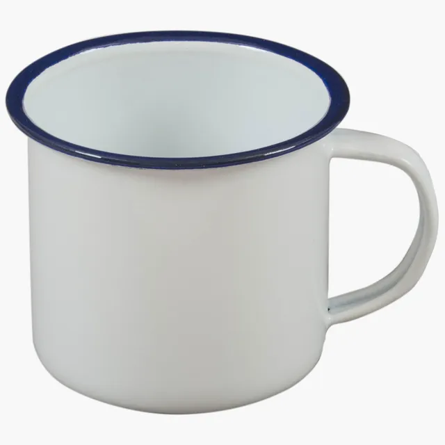 Highlander Enamel mug émaillé vintage camping blanc 280ml