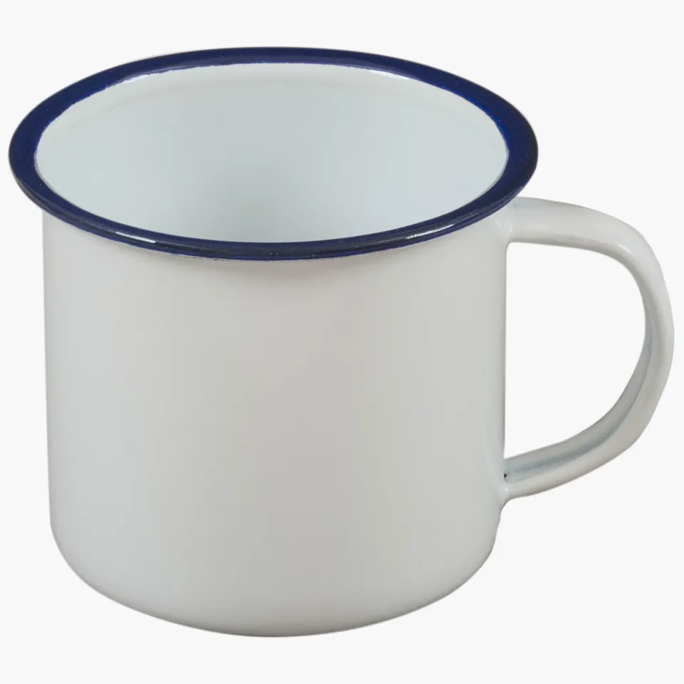 Highlander Enamel mug émaillé vintage camping blanc 280ml