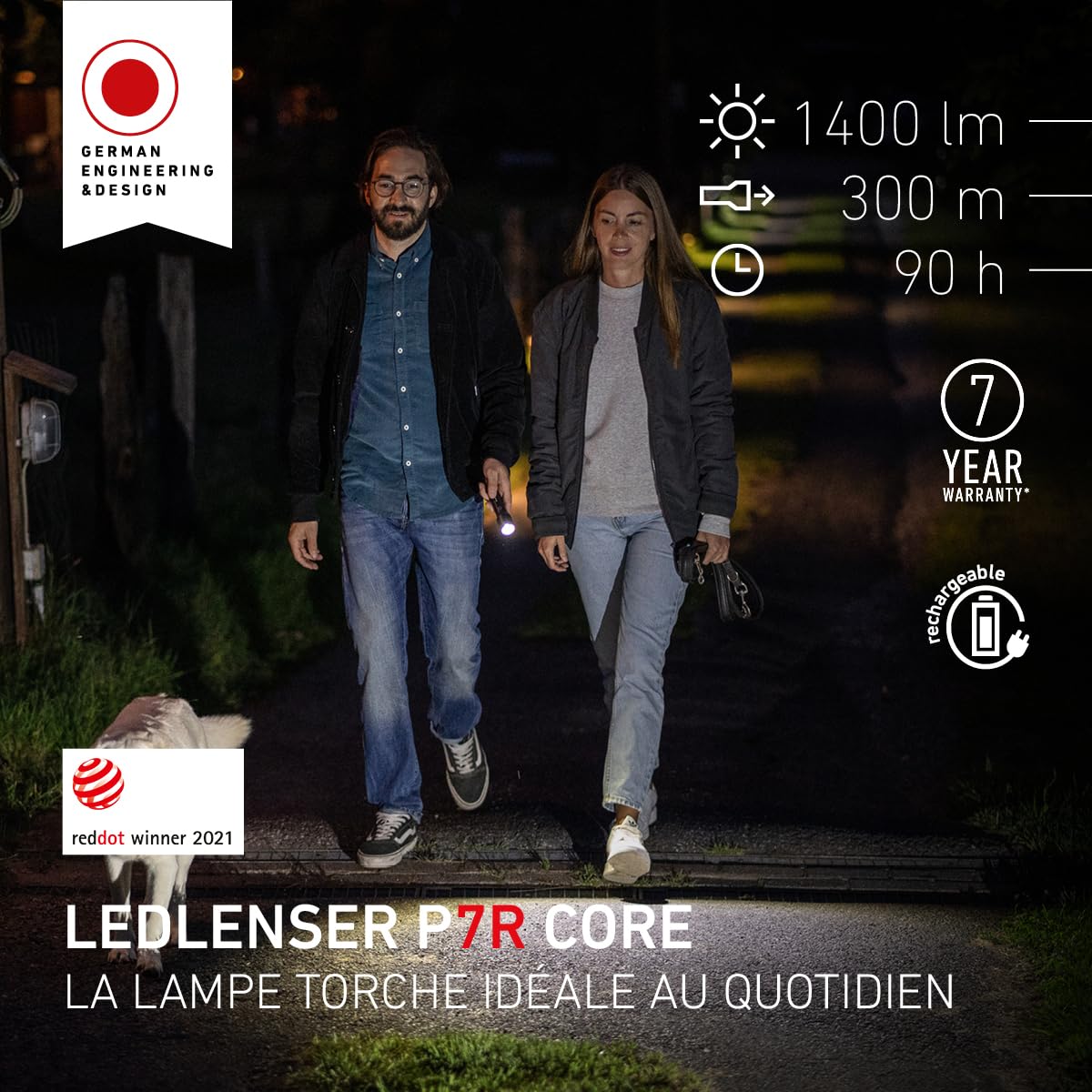Ledlenser P7R Core lampe torche Standard rechargeable 1400 lm