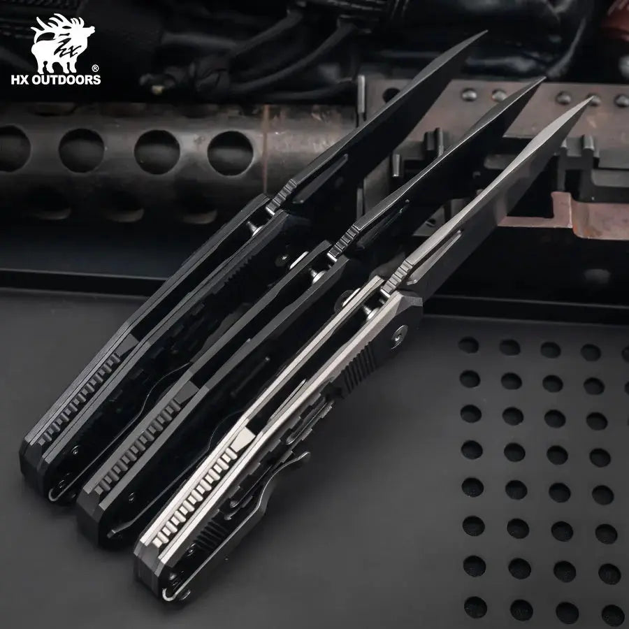 HX Rock Onyx couteau pliant D2 G10 noir