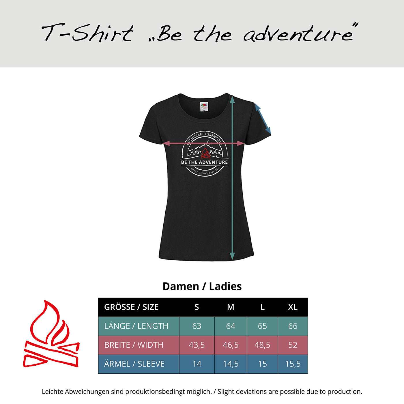 Bushcraft Essentials BE THE ADVENTURE t-shirt femme S Noir