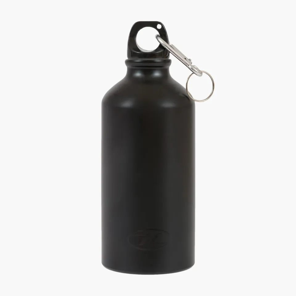 Highlander Camping Accessories Gourde Aluminium 500ml Noire sans BPA