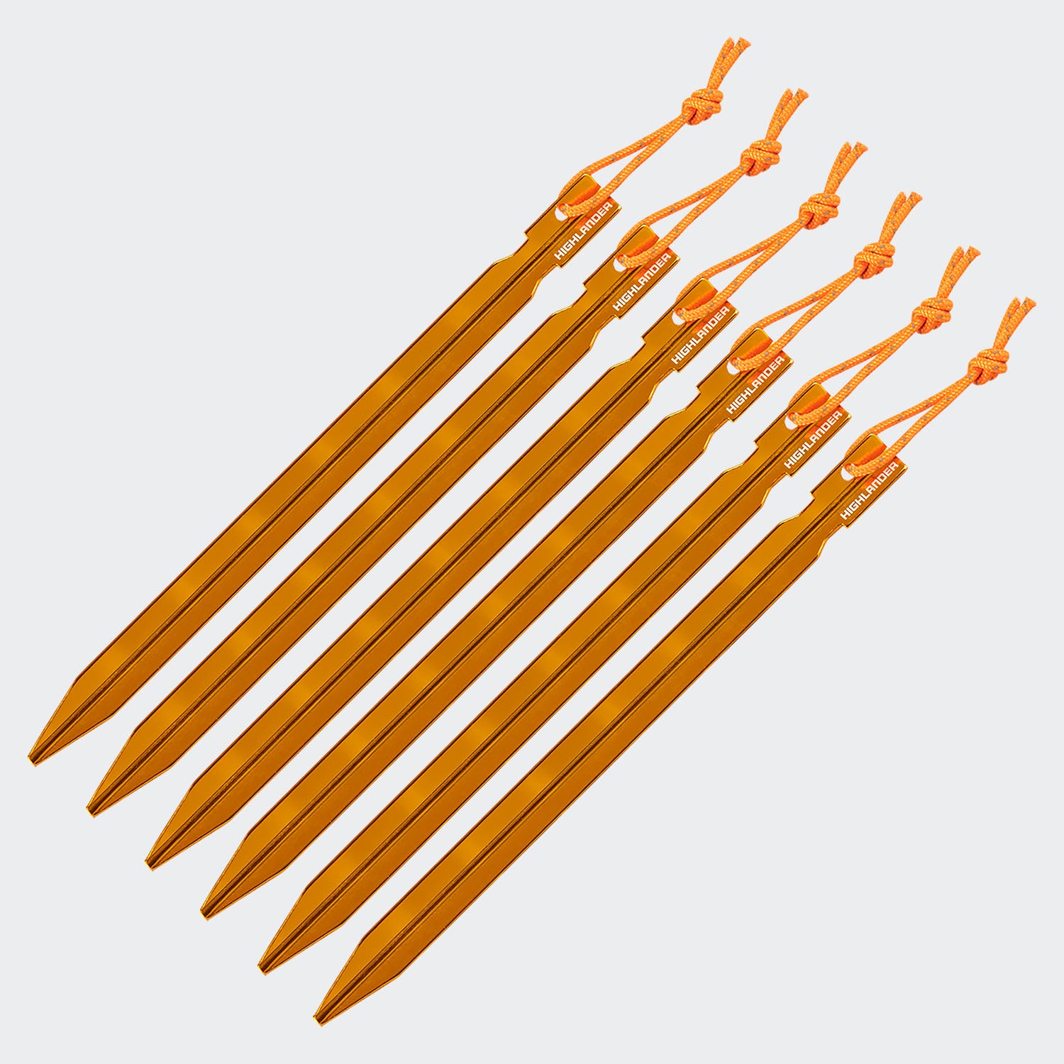 Highlander Arrow sardine tente alu 18 cm lot 6 orange