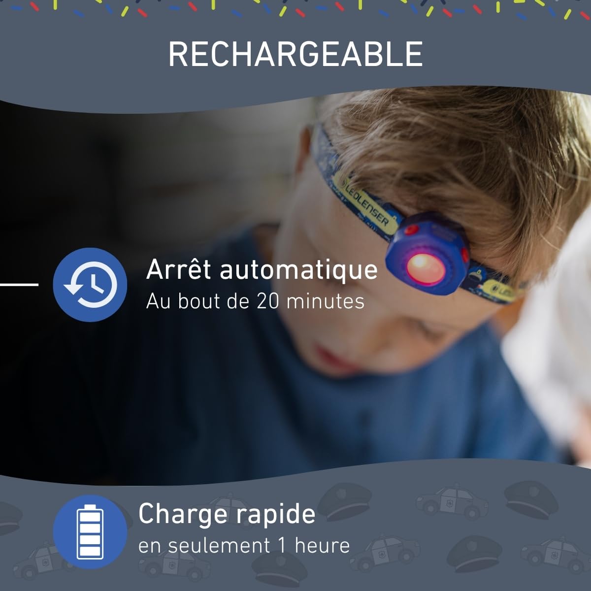 Ledlenser KIDLED4R Lampe Frontale Enfant Bleue 25 g