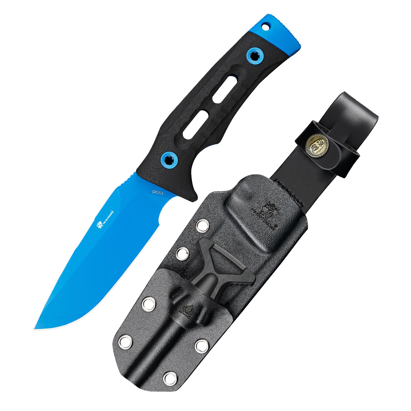 HX Rock Apex TD-18L couteau fixe lame bleue manche G10 noir
