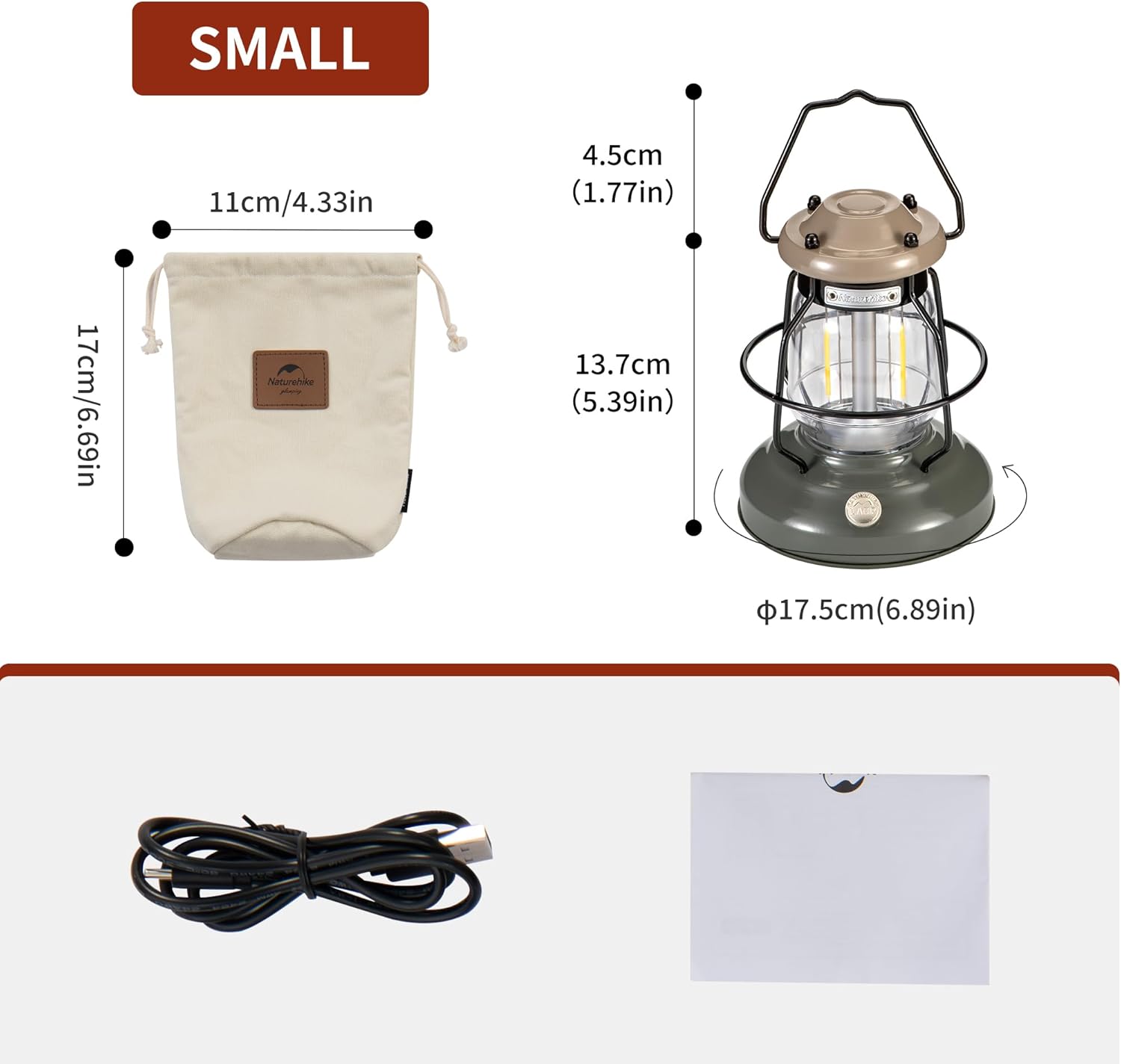 Naturehike lampe camping rechargeable 3000 mAh lanterne LED IPX4