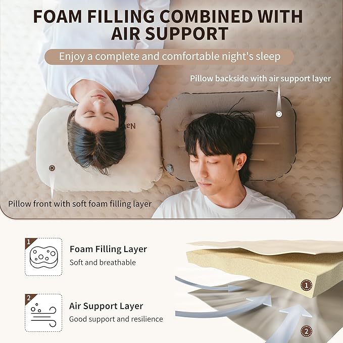 Naturehike YuGu oreiller camping gonflable hybride mousse