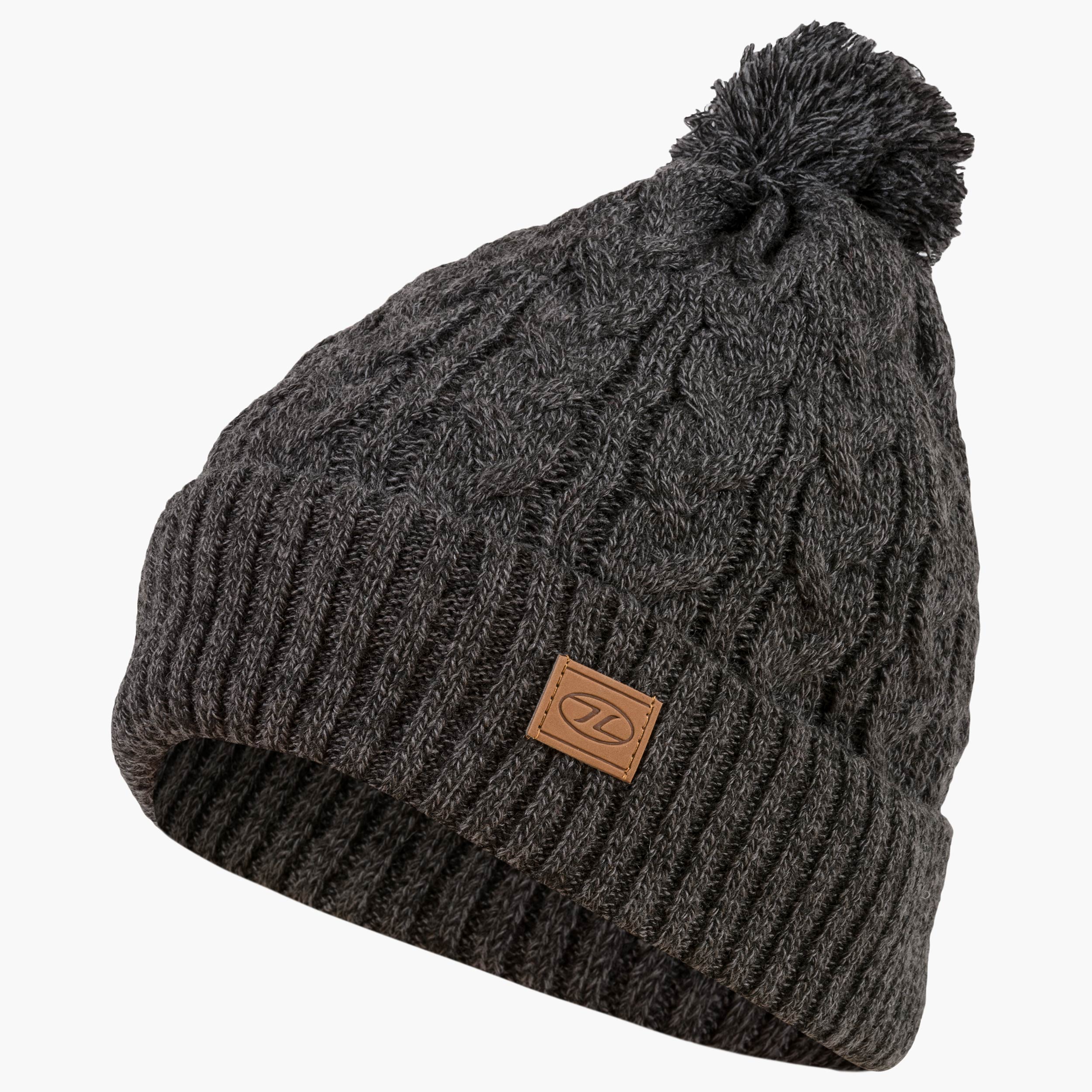 Highlander Beira bonnet pompon doublé polaire noir