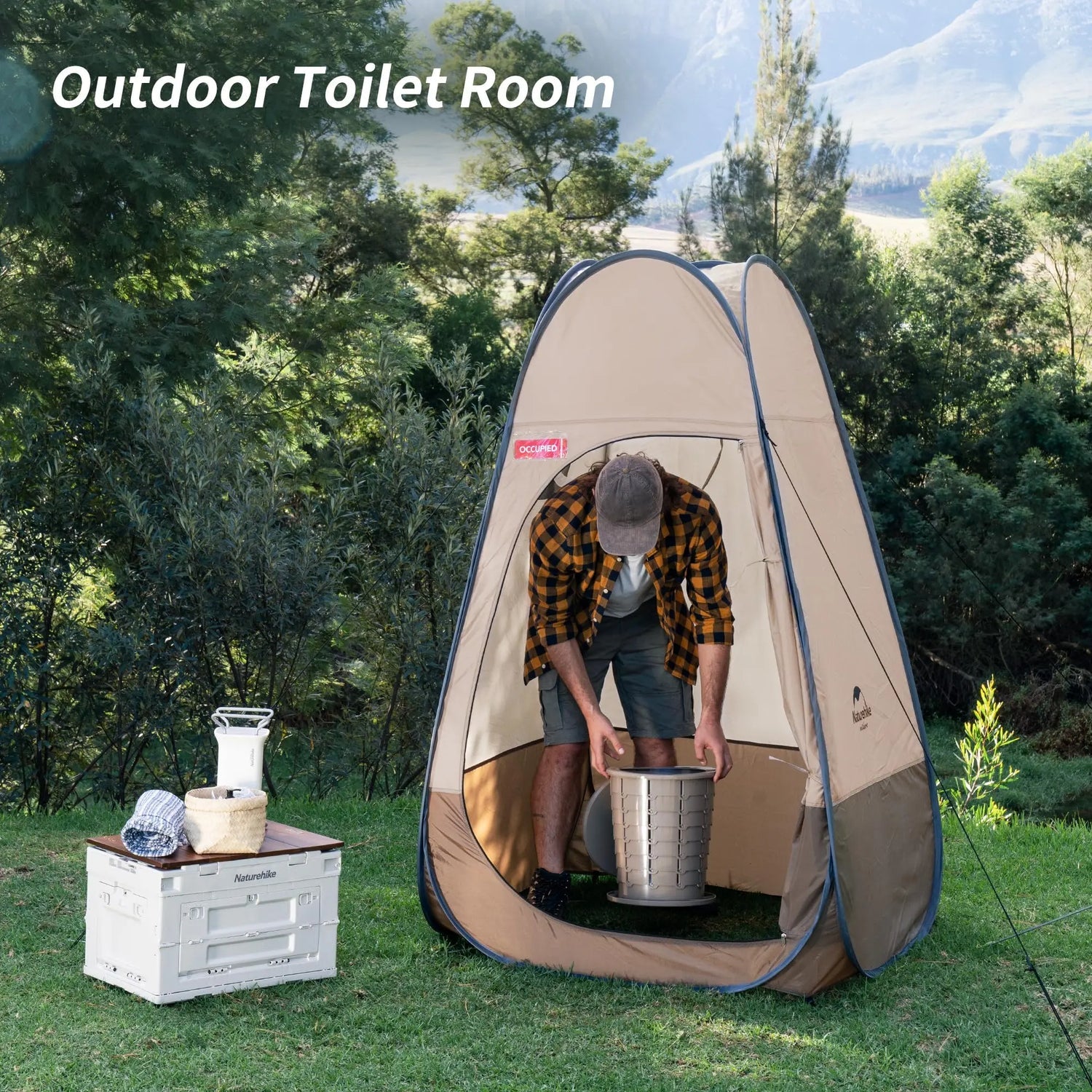 Naturehike Tente Douche Camping Pliante Oxford 210D 1 Personne