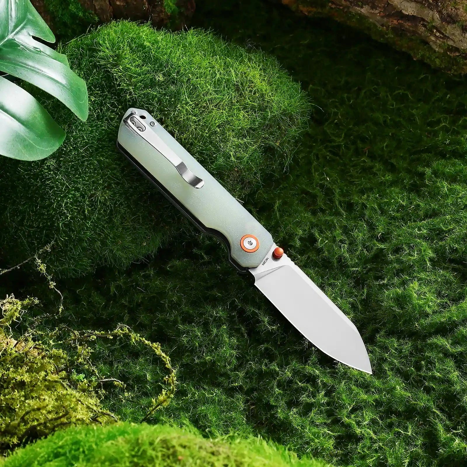 HX Hyla ZD-120S couteau pliant lame argent manche vert G10