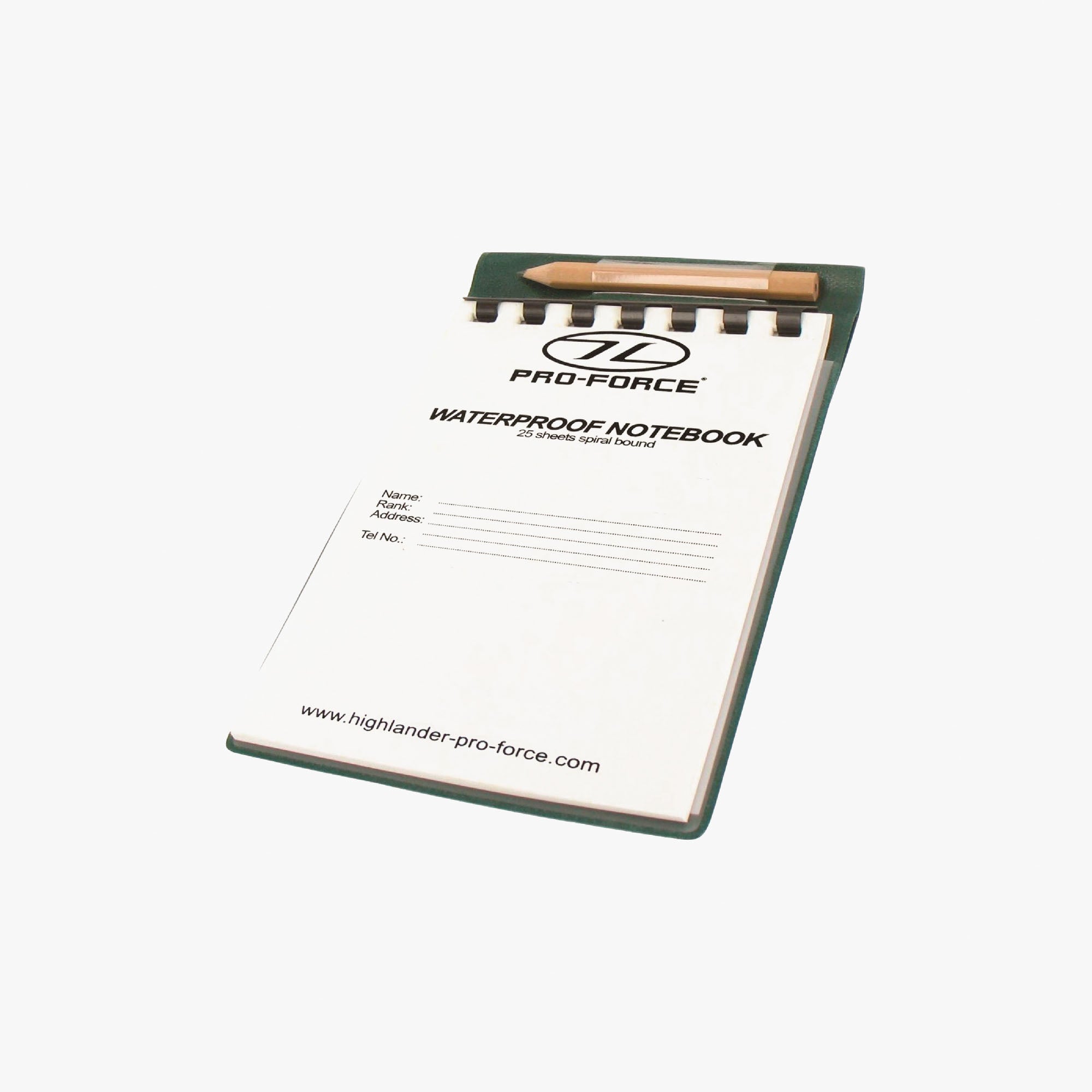 Highlander carnet étanche 15 x 10,5 cm avec pochette PVC