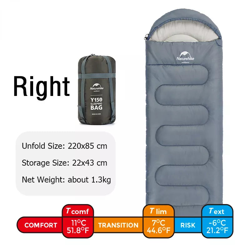Naturehike Y150L sac de couchage 11°C bleu marine
