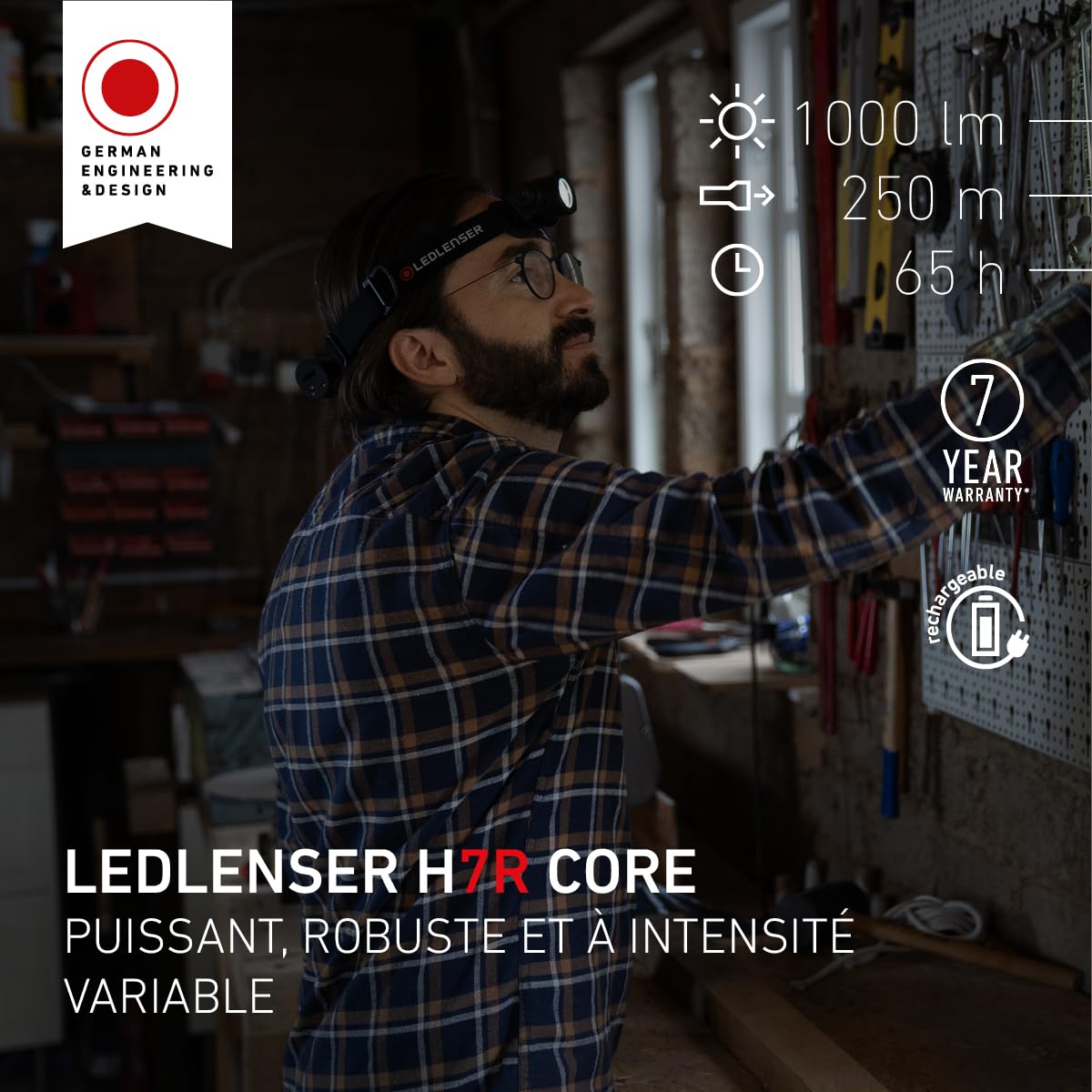 Ledlenser H7R Core Lampe Frontale Rechargeable 1000 lm 250 m IP68